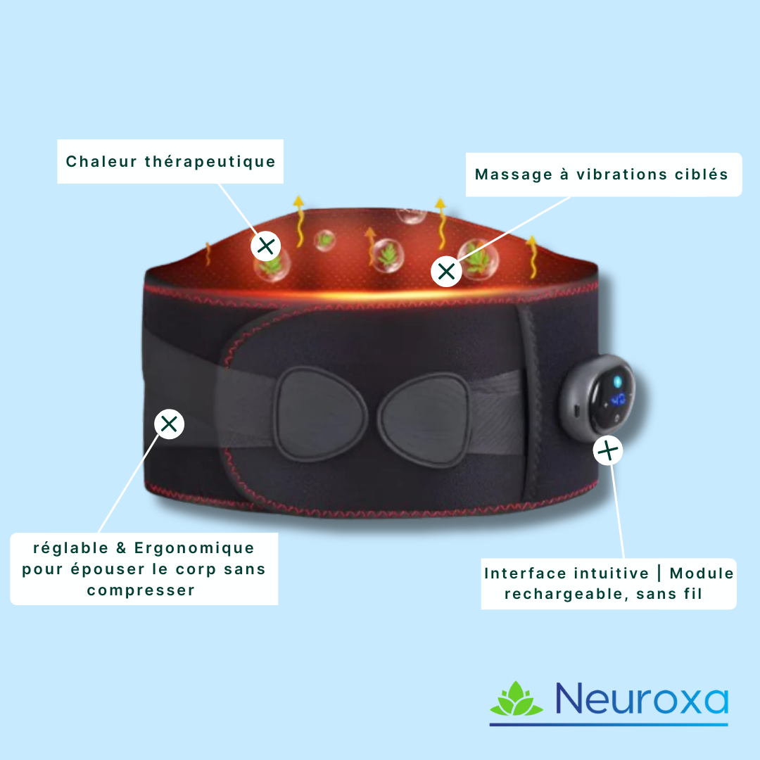Ceinture Lombaire Chauffante infrarouge & Masseur ciblé